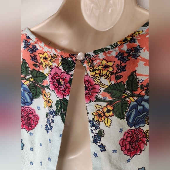 Angie Floral Boho Babydoll Dress Prairie Cottagecore Festival Small - Picture 7 of 7